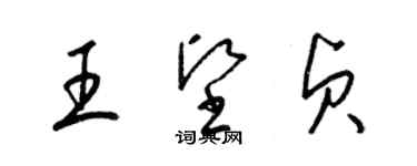 梁錦英王堅貞草書個性簽名怎么寫