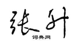 曾慶福張升行書個性簽名怎么寫