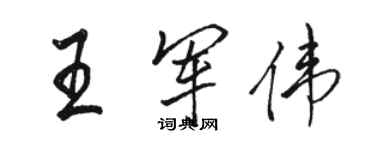 駱恆光王軍偉行書個性簽名怎么寫