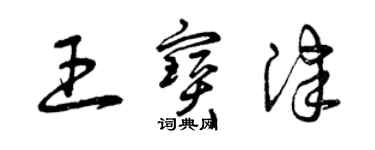 曾慶福王寶津草書個性簽名怎么寫