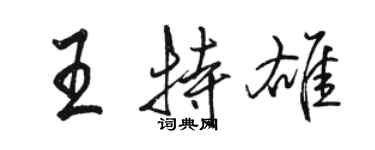 駱恆光王特雄行書個性簽名怎么寫