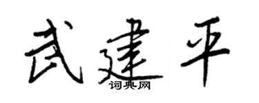 王正良武建平行書個性簽名怎么寫