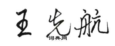 駱恆光王先航行書個性簽名怎么寫