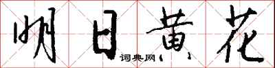 錢沛雲明日黃花行書怎么寫