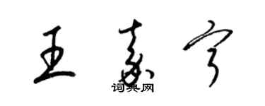 梁錦英王嘉寧草書個性簽名怎么寫