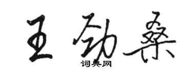 駱恆光王勁桑行書個性簽名怎么寫
