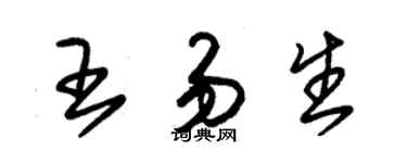 朱錫榮王易生草書個性簽名怎么寫