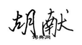 駱恆光胡獻行書個性簽名怎么寫