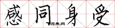 何伯昌感同身受楷書怎么寫
