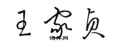 駱恆光王家貞草書個性簽名怎么寫