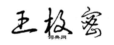 曾慶福王枚密草書個性簽名怎么寫