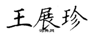 丁謙王展珍楷書個性簽名怎么寫