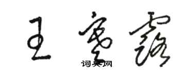 駱恆光王寒露草書個性簽名怎么寫