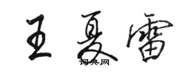 駱恆光王夏雷行書個性簽名怎么寫