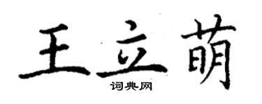 丁謙王立萌楷書個性簽名怎么寫