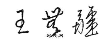 駱恆光王無疆草書個性簽名怎么寫