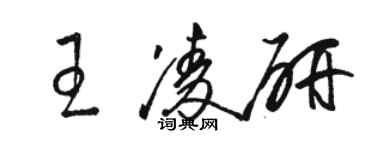 駱恆光王凌研草書個性簽名怎么寫