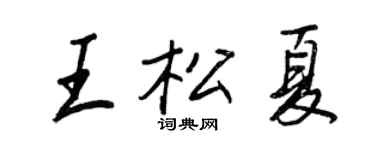 王正良王松夏行書個性簽名怎么寫