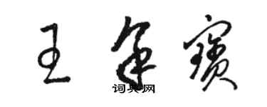 駱恆光王余寶草書個性簽名怎么寫