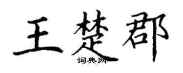 丁謙王楚郡楷書個性簽名怎么寫