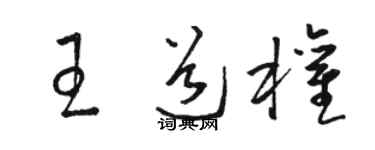 駱恆光王道權草書個性簽名怎么寫