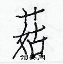 白克儉寫的硬筆楷書菇