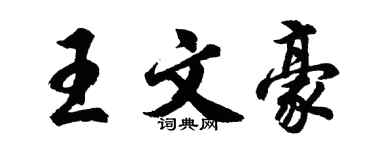 胡問遂王文豪行書個性簽名怎么寫