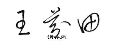 駱恆光王芬田草書個性簽名怎么寫