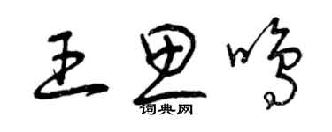 曾慶福王思鳴草書個性簽名怎么寫