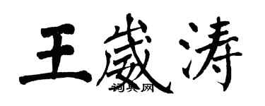 翁闓運王崴濤楷書個性簽名怎么寫