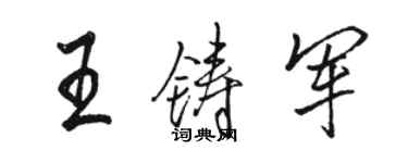 駱恆光王鑄軍行書個性簽名怎么寫