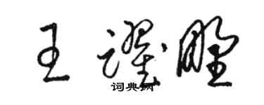 駱恆光王躍野草書個性簽名怎么寫