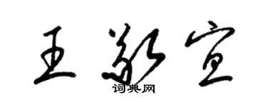 梁錦英王敬宜草書個性簽名怎么寫