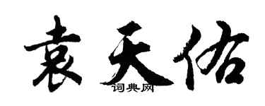 胡問遂袁天佑行書個性簽名怎么寫