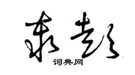 曾慶福秦彭草書個性簽名怎么寫