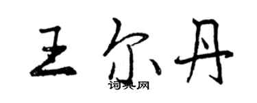 曾慶福王爾丹行書個性簽名怎么寫