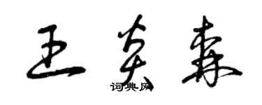 曾慶福王炎森草書個性簽名怎么寫