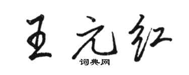 駱恆光王元紅行書個性簽名怎么寫