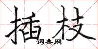 駱恆光插枝楷書怎么寫