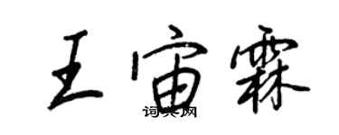 王正良王宙霖行書個性簽名怎么寫