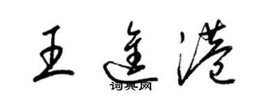 梁錦英王進港草書個性簽名怎么寫