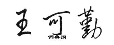 駱恆光王可勤行書個性簽名怎么寫