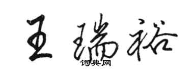 駱恆光王瑞裕行書個性簽名怎么寫
