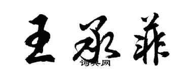 胡問遂王承菲行書個性簽名怎么寫