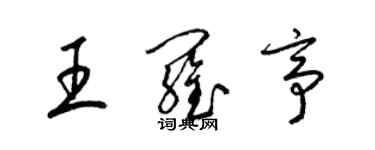 梁錦英王羅亭草書個性簽名怎么寫