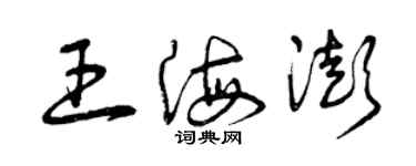 曾慶福王海澎草書個性簽名怎么寫