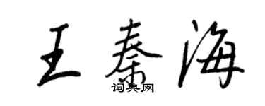 王正良王秦海行書個性簽名怎么寫