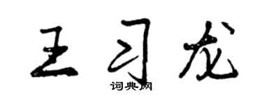 曾慶福王習龍行書個性簽名怎么寫