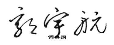 駱恆光郭宇航草書個性簽名怎么寫
