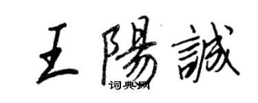 王正良王陽誠行書個性簽名怎么寫